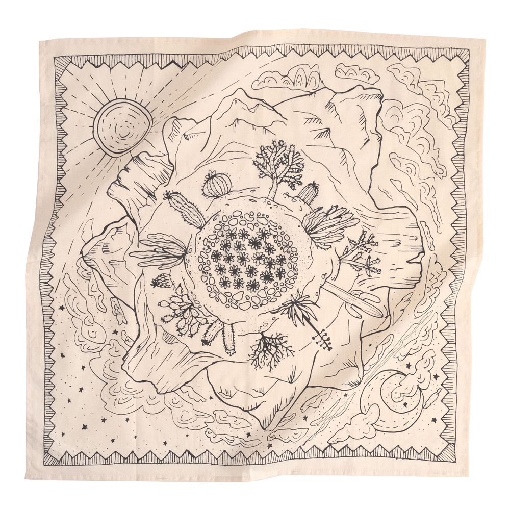 Desert Cotton Bandana – Cream & Brown