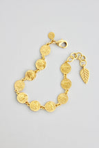 Matte Gold Coin Chain Bracelet