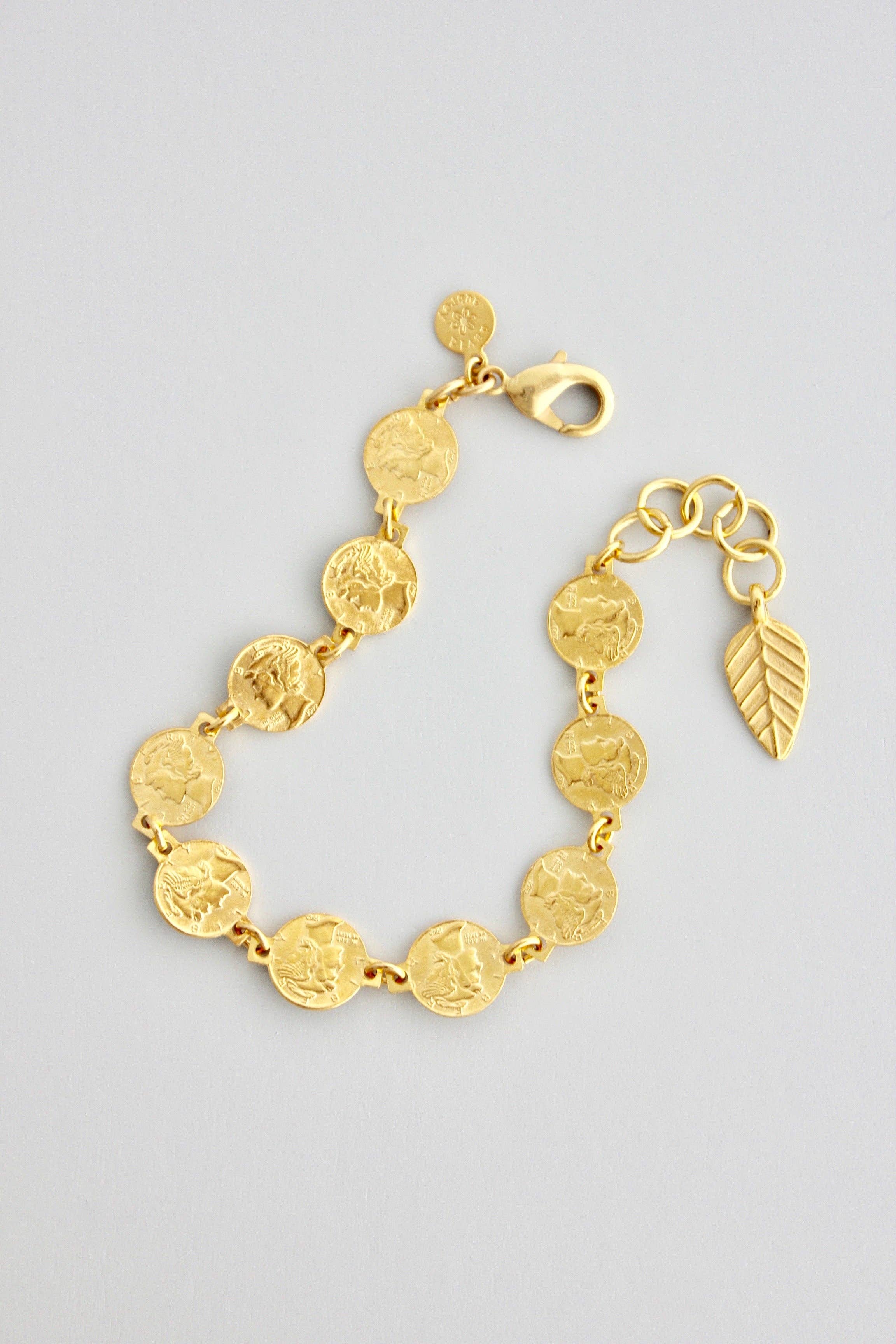 Matte Gold Coin Chain Bracelet
