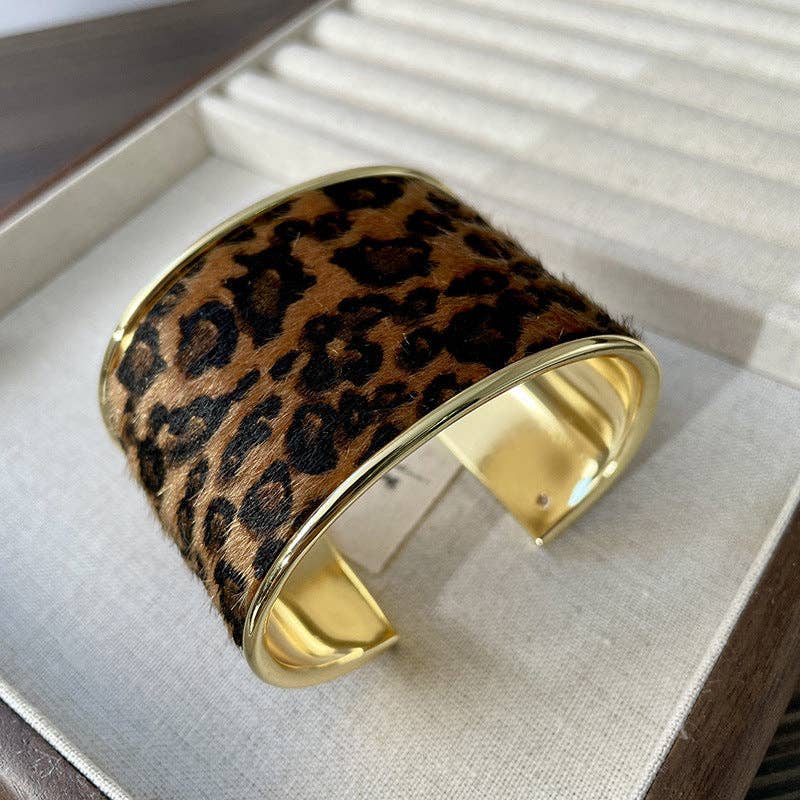 Zebra & Leopard Print Cuffed Bracelets