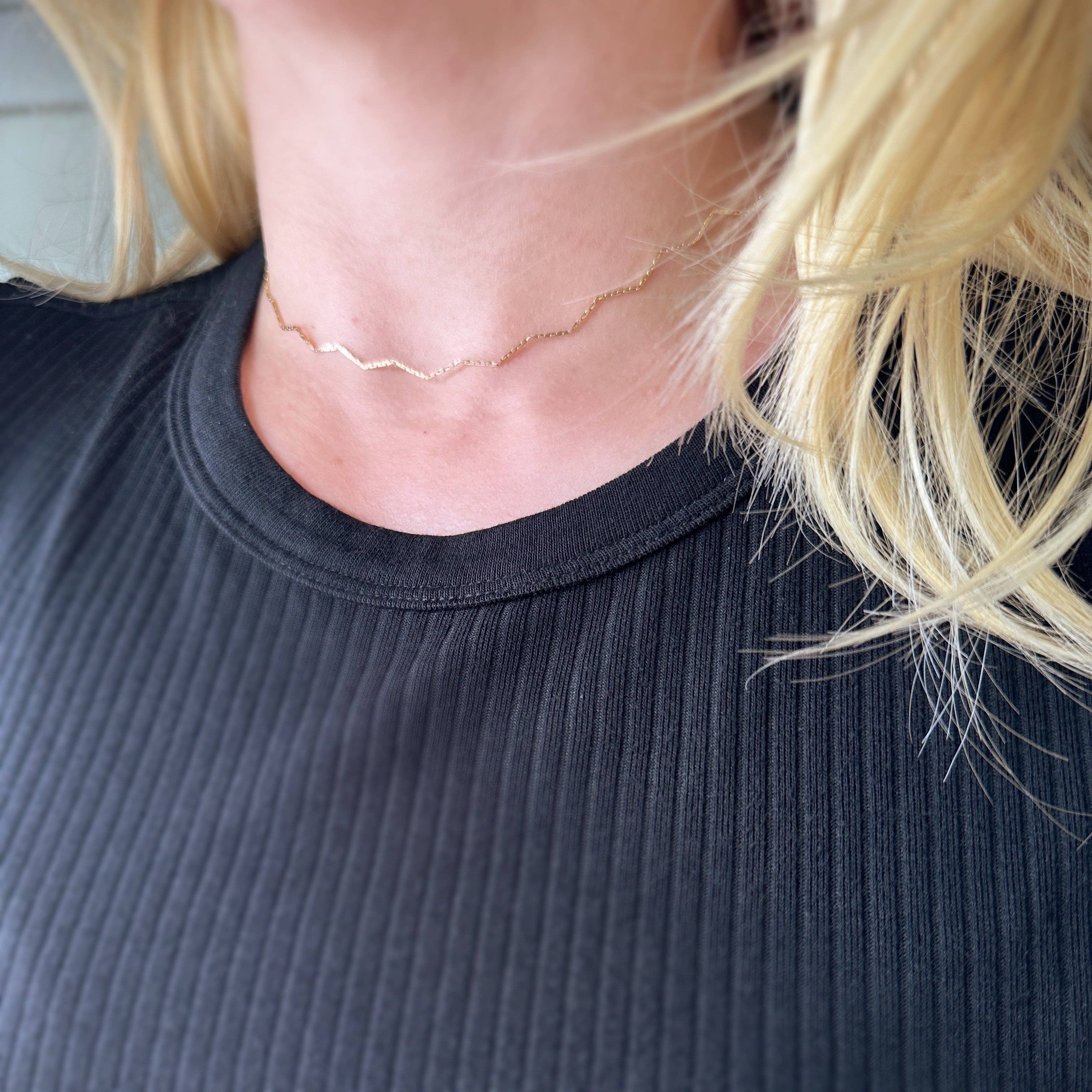 18k Gold Filled Zig Zag Choker