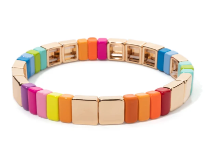 Golden Rainbow Tile Bracelet – Fall Tones