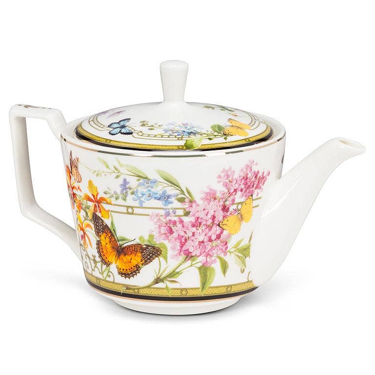 Butterfly Garden Bone China Teapot - 22oz