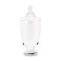 Vintage Glass Apothecary Candy Jar - Footed Vase with Lid (34oz)