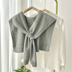 Luxe Solid Knitted Knotted Shawl Wrap