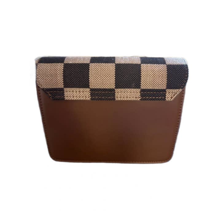 Upcycled Checker Chained Crossbody Bag