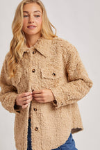 Latte Boucle` Button Jacket