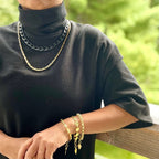 Matte Gold Coin Chain Bracelet