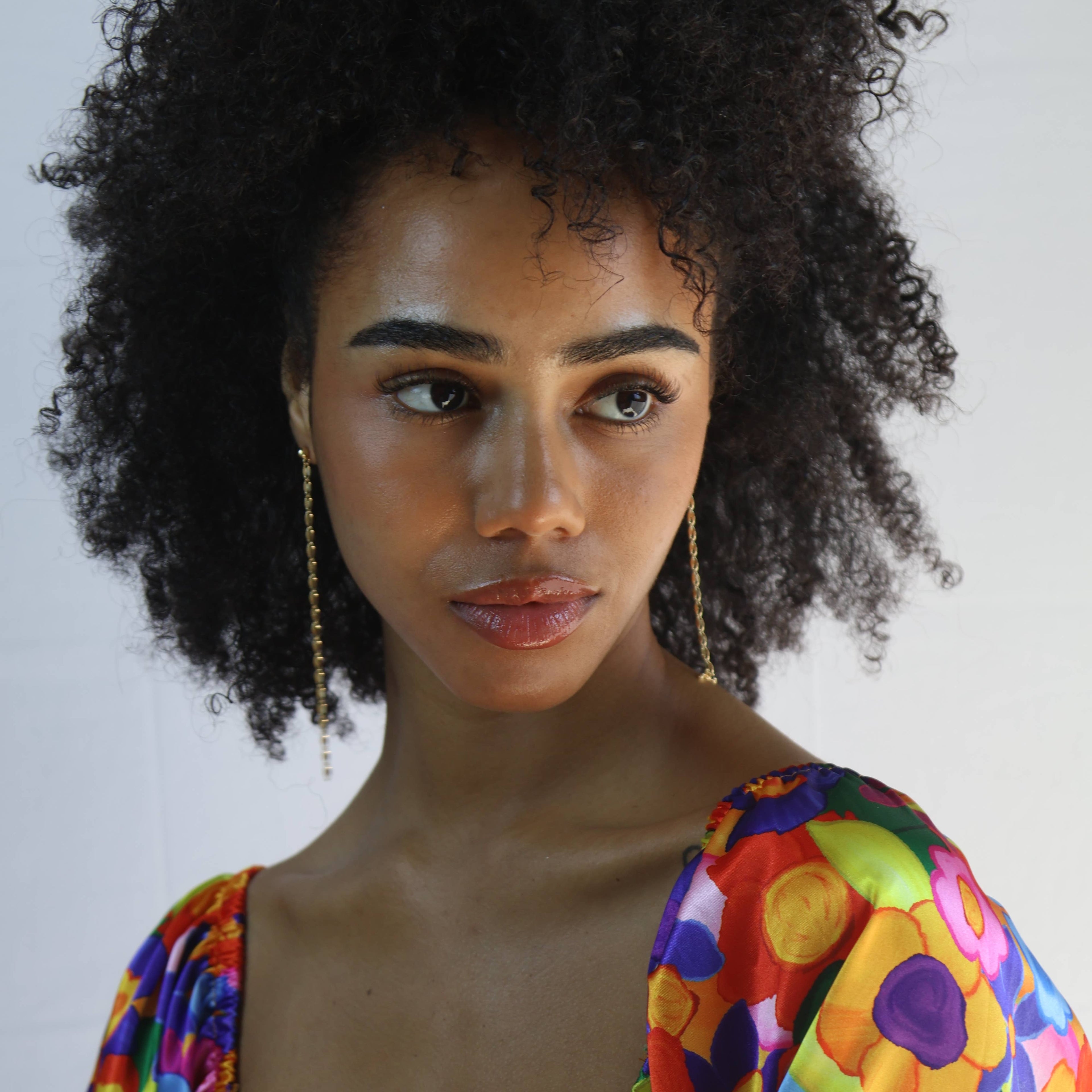 18k Gold Chain Drop Earrings