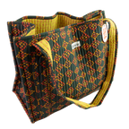 Royce Quilted Tote – Green, Gold & Red