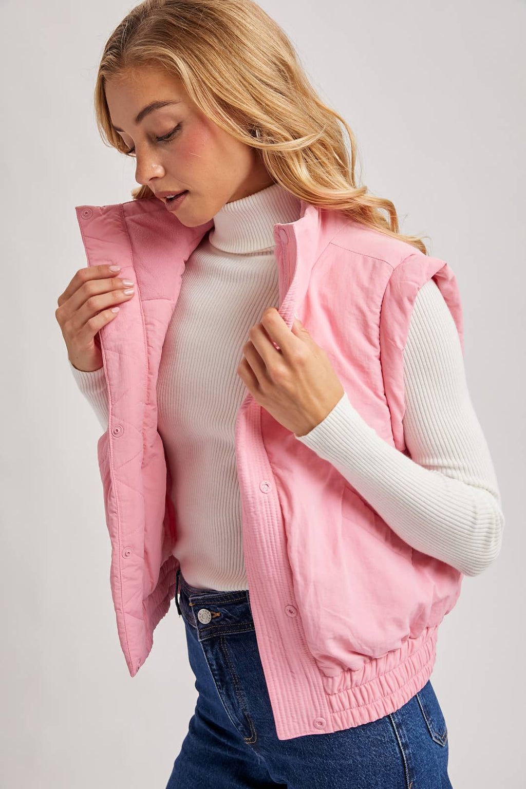 Bomber Style Puffer Vest