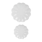 White Scalloped Serving Tray Set of 2 - Home Decor