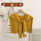 Luxe Solid Knitted Knotted Shawl Wrap