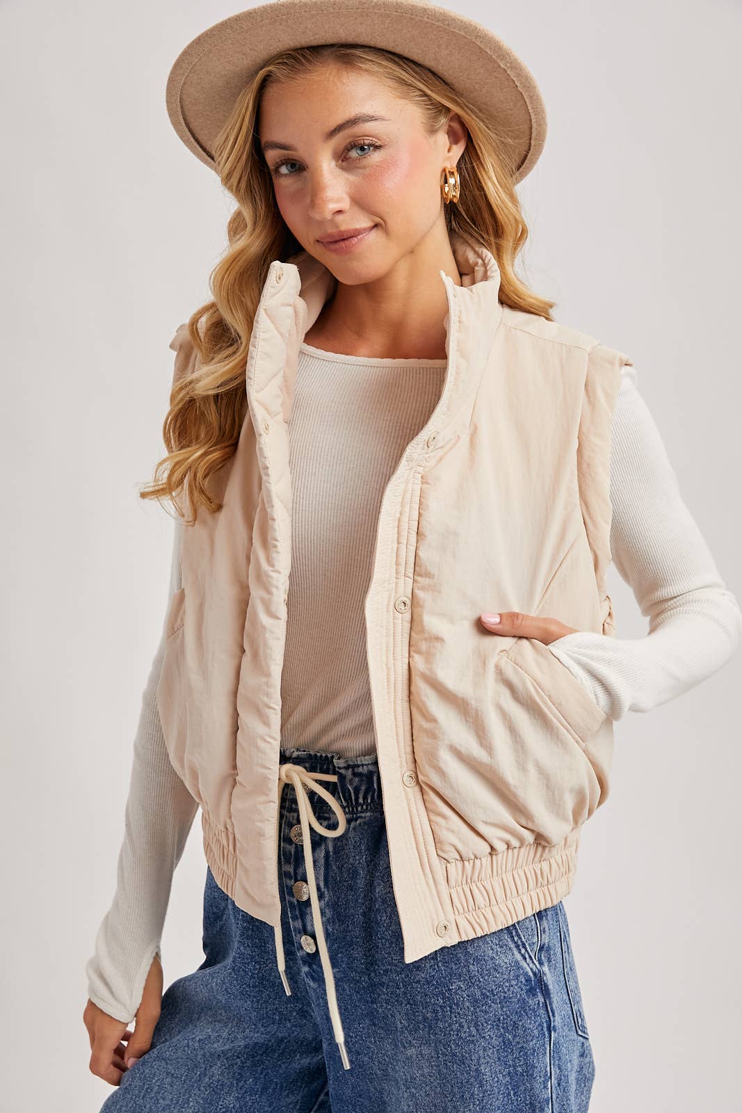 Bomber Style Puffer Vest