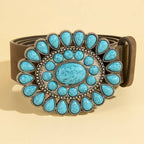 Western Concho Turquoise Stone Buckle Belt
