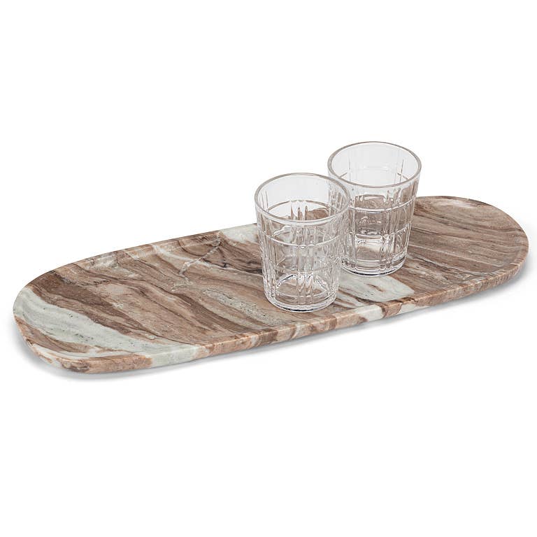 Brown Marble Oblong Serving Tray