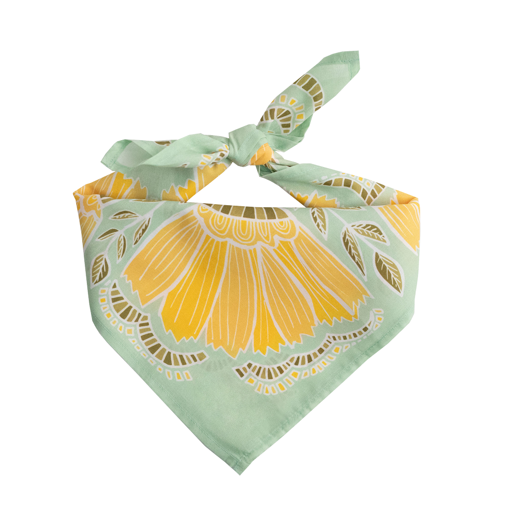 Hazel Cotton Bandana – Yellow Floral