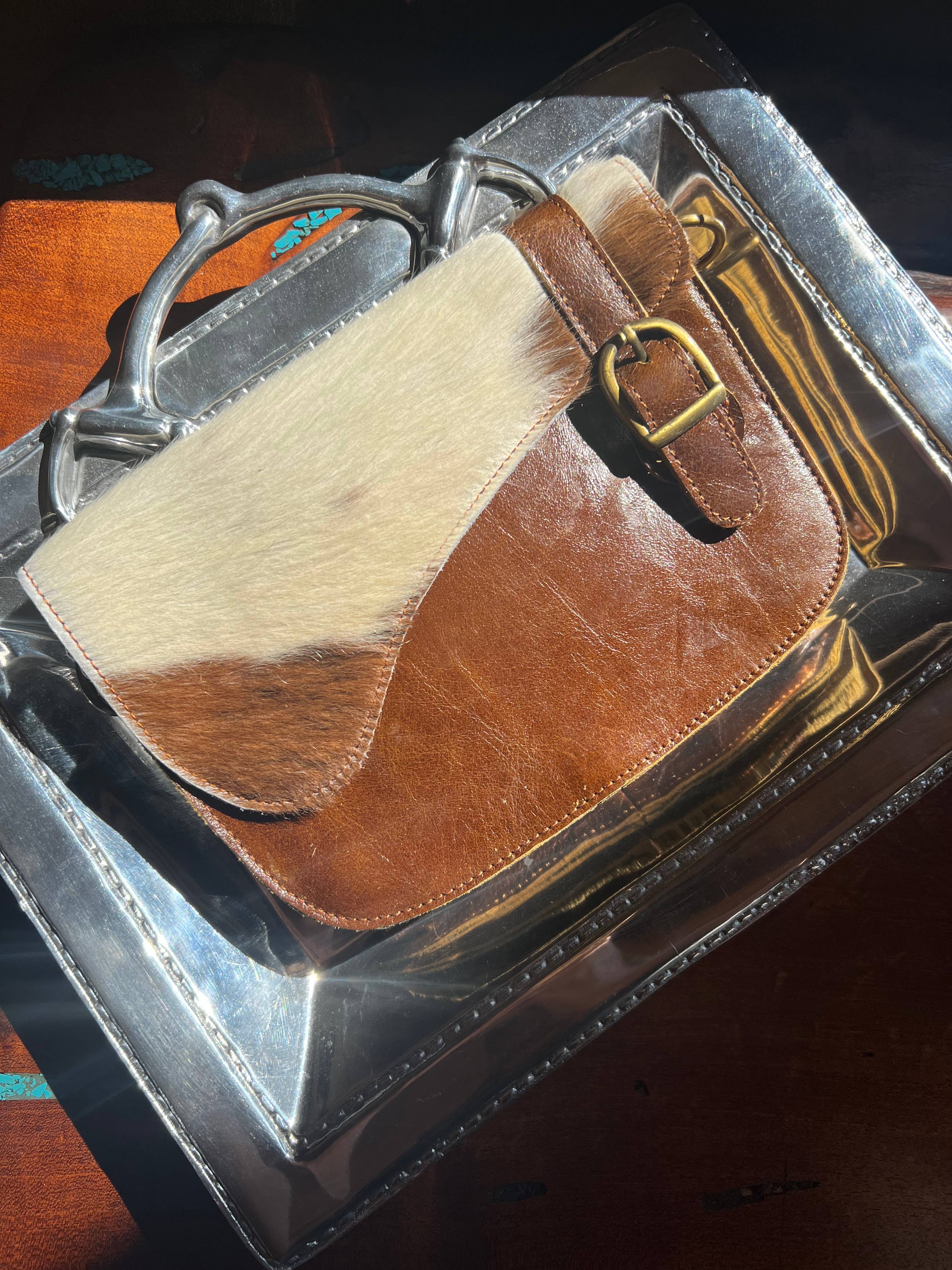 The English Saddle Cowhide Crossbody