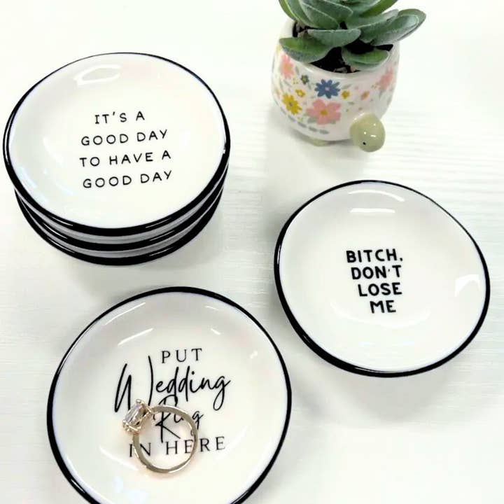 "Bitch, Don't Lose Me" Ceramic Ring Dish