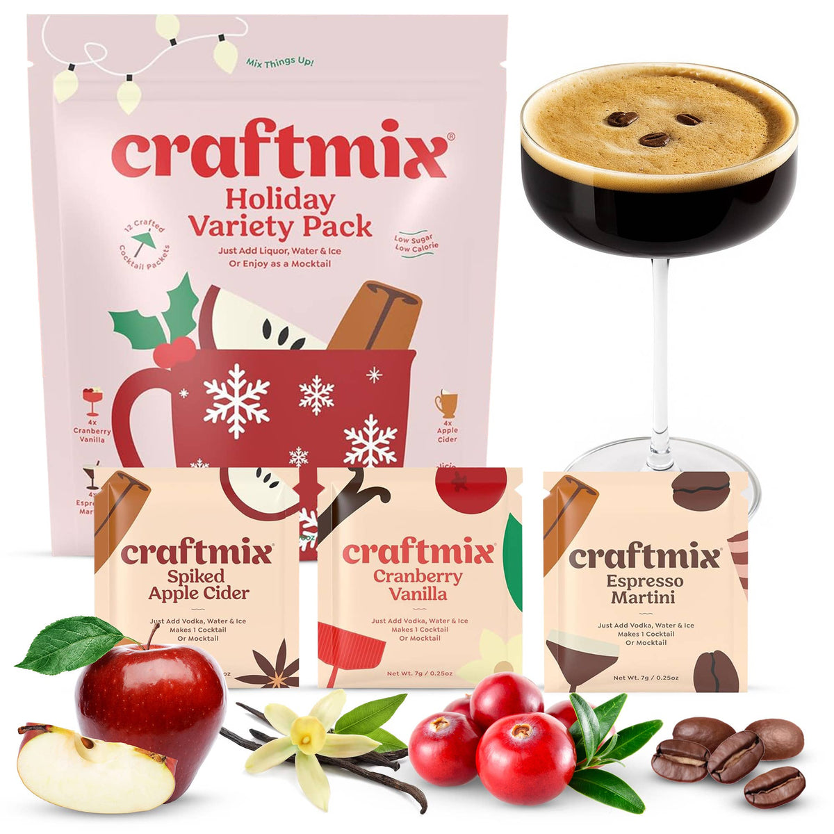 Craftmix Fall & Winter Cocktail Mixer Variety Pack – 12 Servings