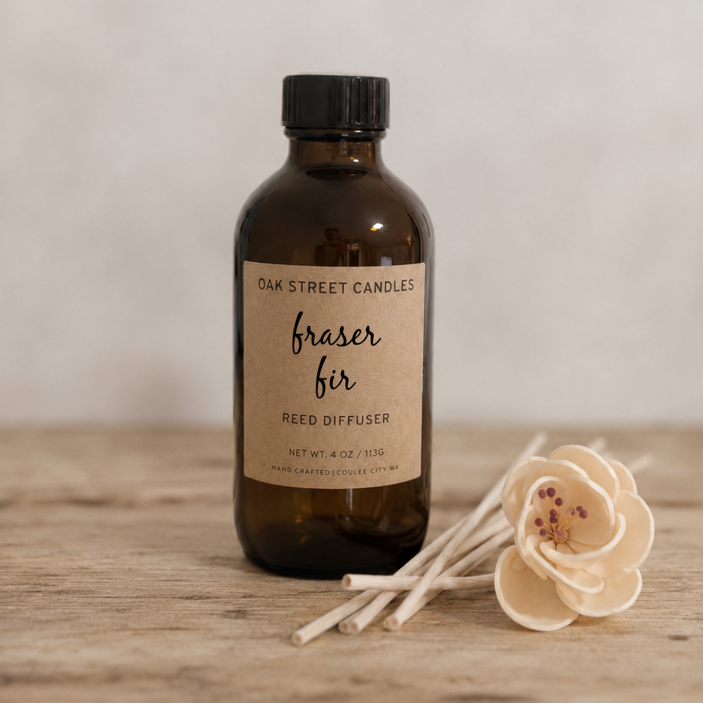 Room Reed Diffuser - Fraser Fir 4 oz. Amber Glass