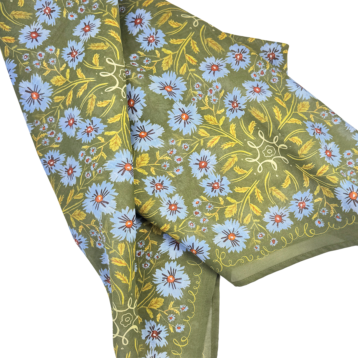 Clara 34" Wild Rag Bandana – Green & Purple