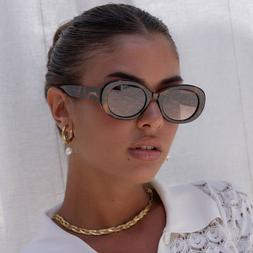 Aria Acetate Oval Sunglasses