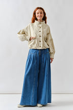 Balloon Sleeve Twill Jacket