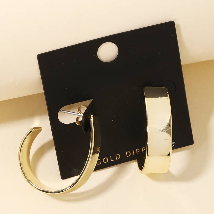 14k Gold Dipped Wide Hoop Earrings