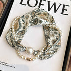 Magnetic Pearl Necklace Scarf