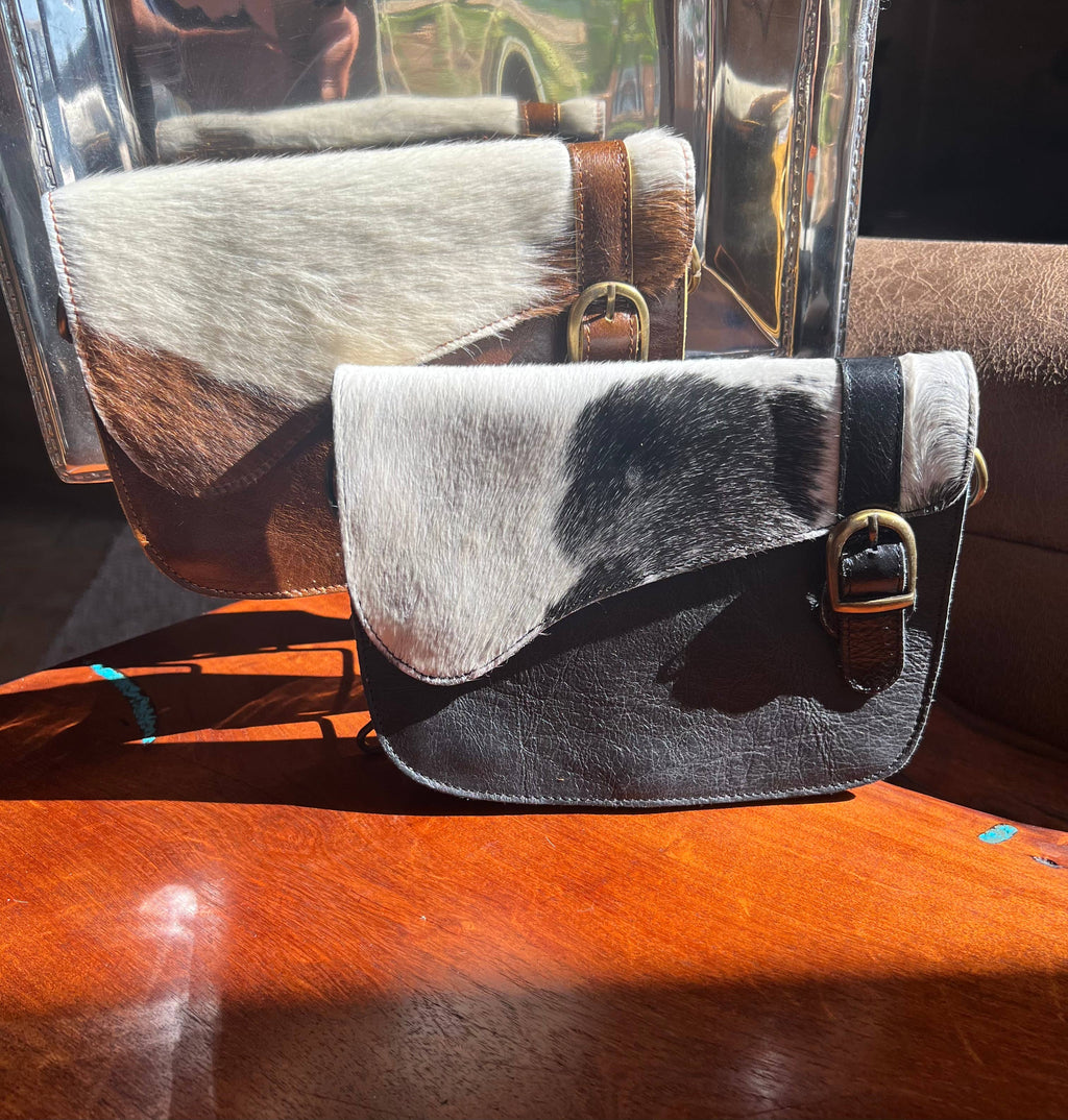 The English Saddle Cowhide Crossbody