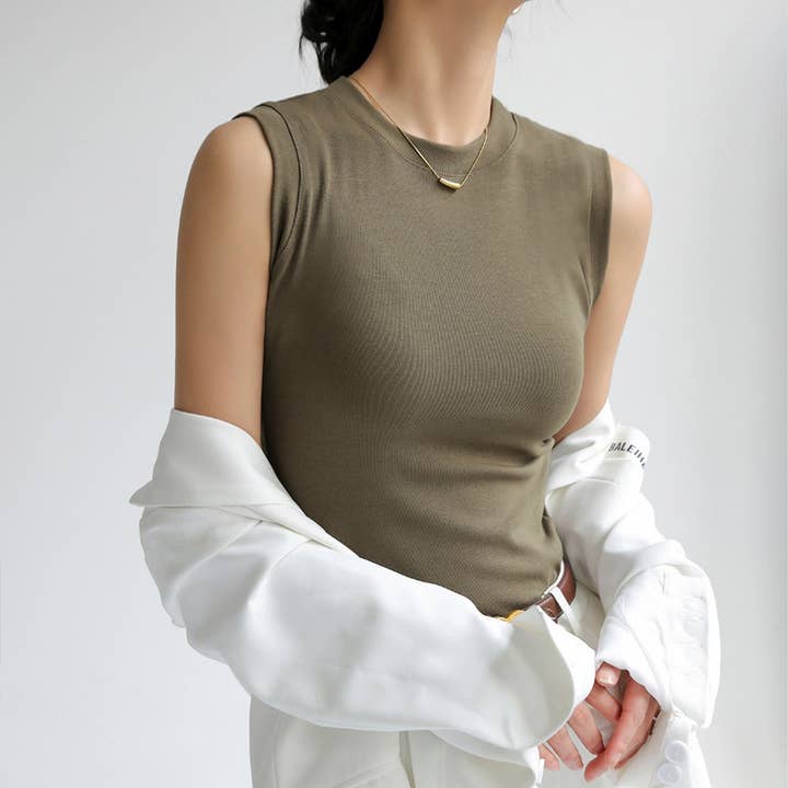 Cotton Round Neck Tank Top