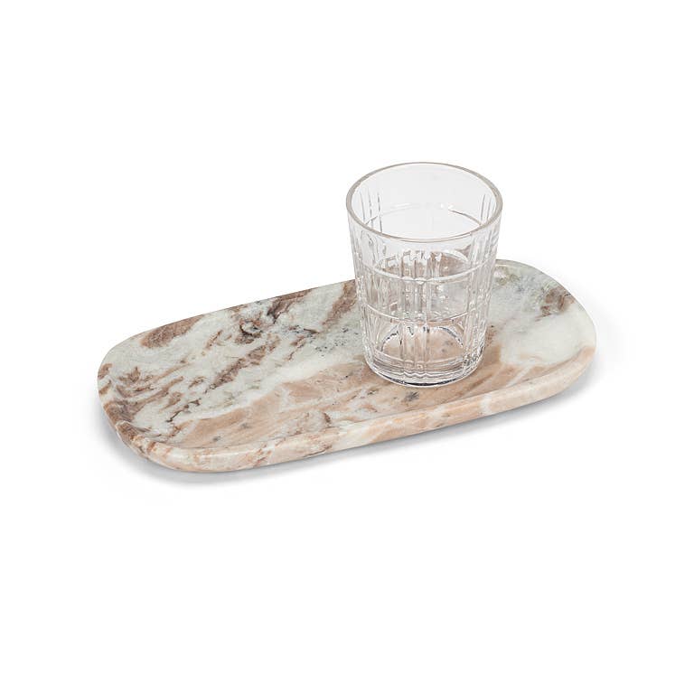 Brown Marble Oblong Serving Tray