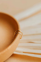 Double Up Ear Cuff | 14kt Gold Fill + Sterling Silver