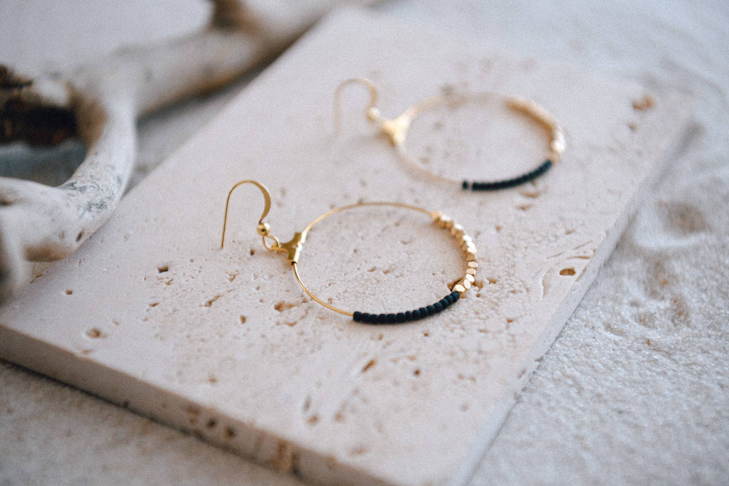 Seed Bead Hoop Earrings