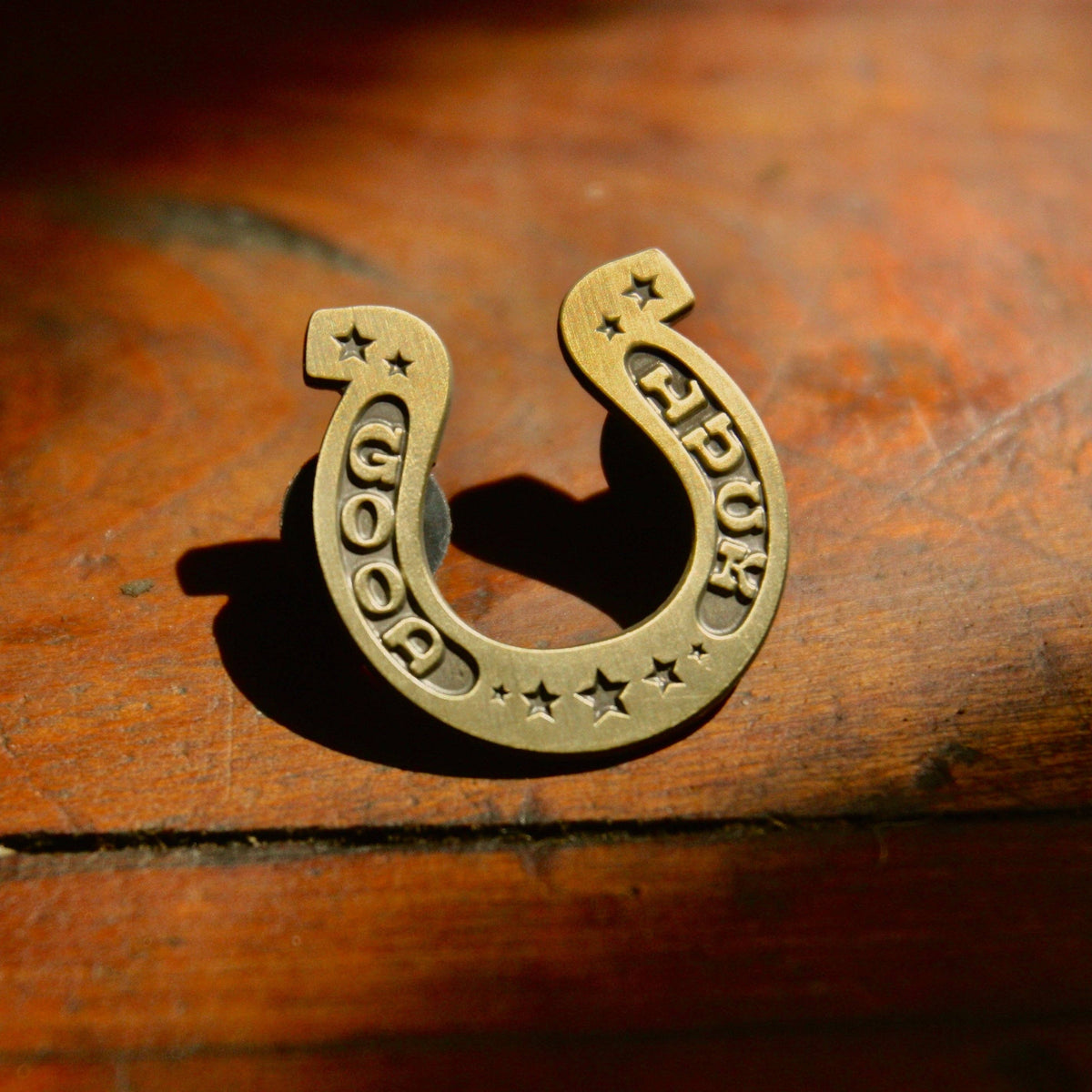 Good Luck Antique Gold Enamel Pin