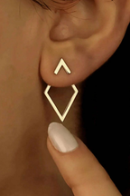 Modern Gold Diamond Stud Earrings