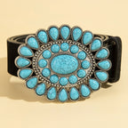 Western Concho Turquoise Stone Buckle Belt