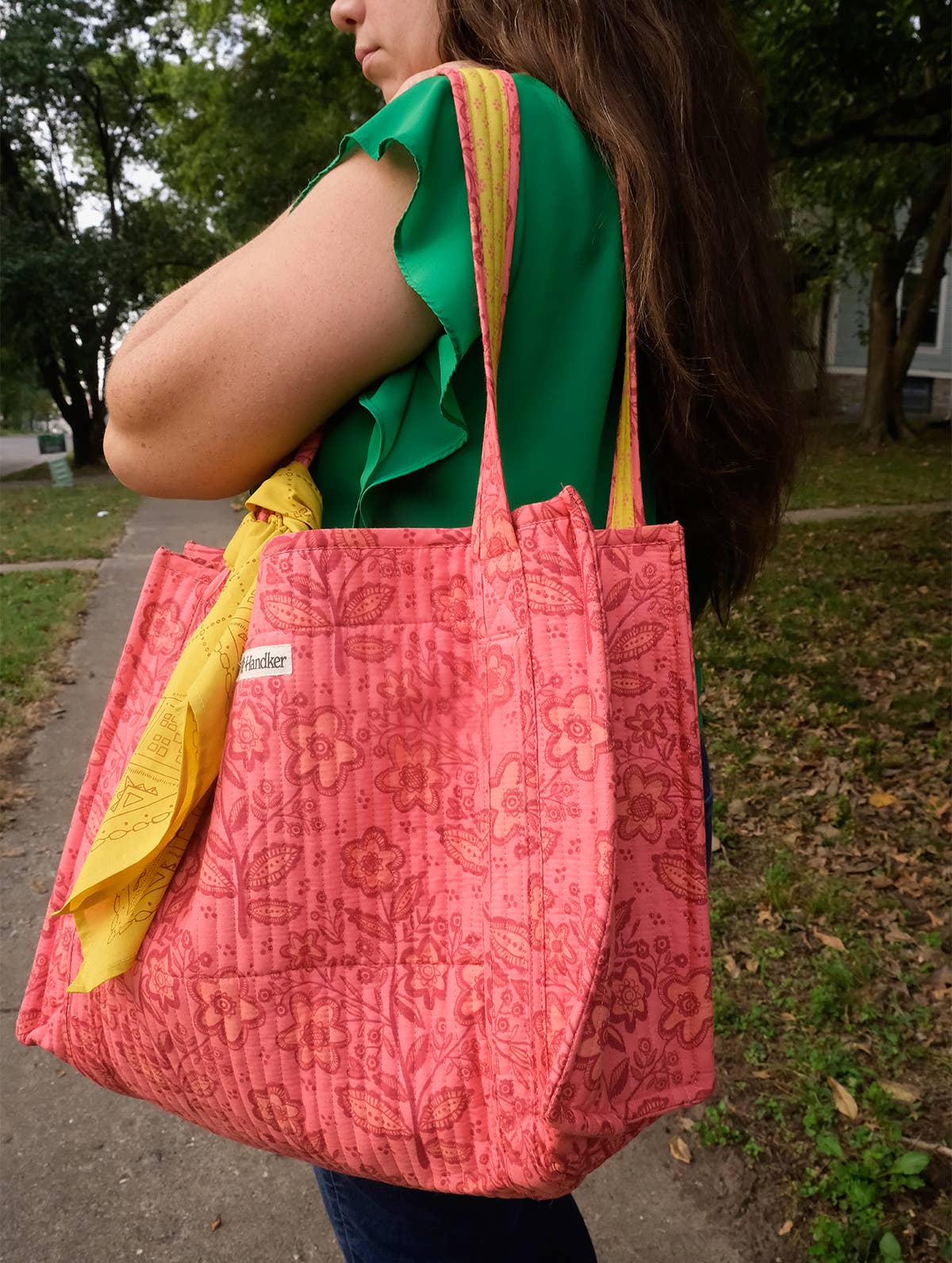 Lacey Quilted Tote – Pink Floral