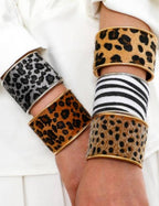 Zebra & Leopard Print Cuffed Bracelets