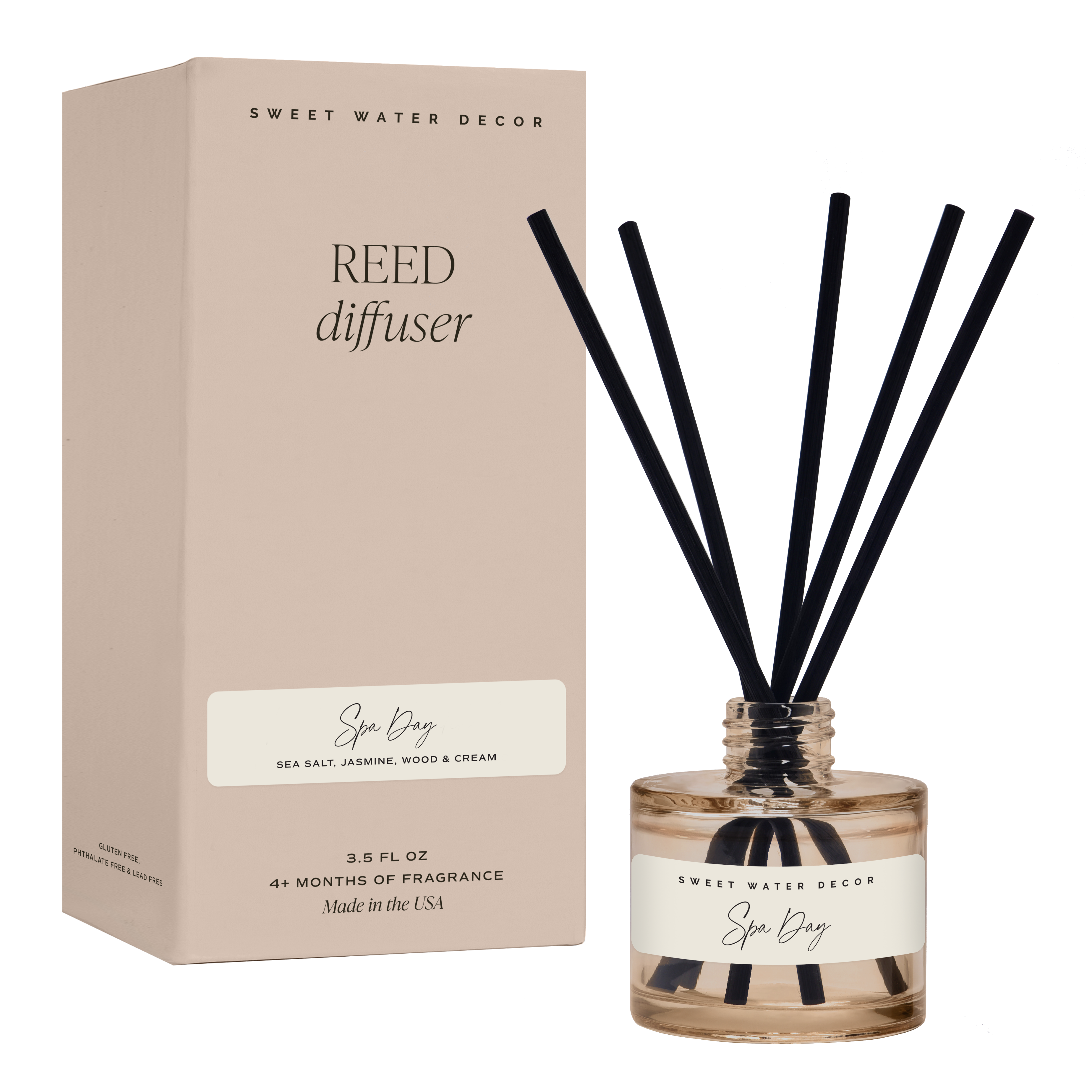 Spa Day Reed Diffuser - Sea Salt & Jasmine Home Fragrance
