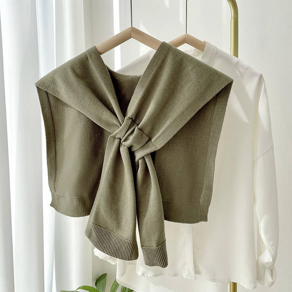 Luxe Solid Knitted Knotted Shawl Wrap