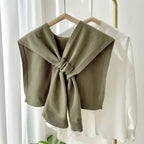 Luxe Solid Knitted Knotted Shawl Wrap