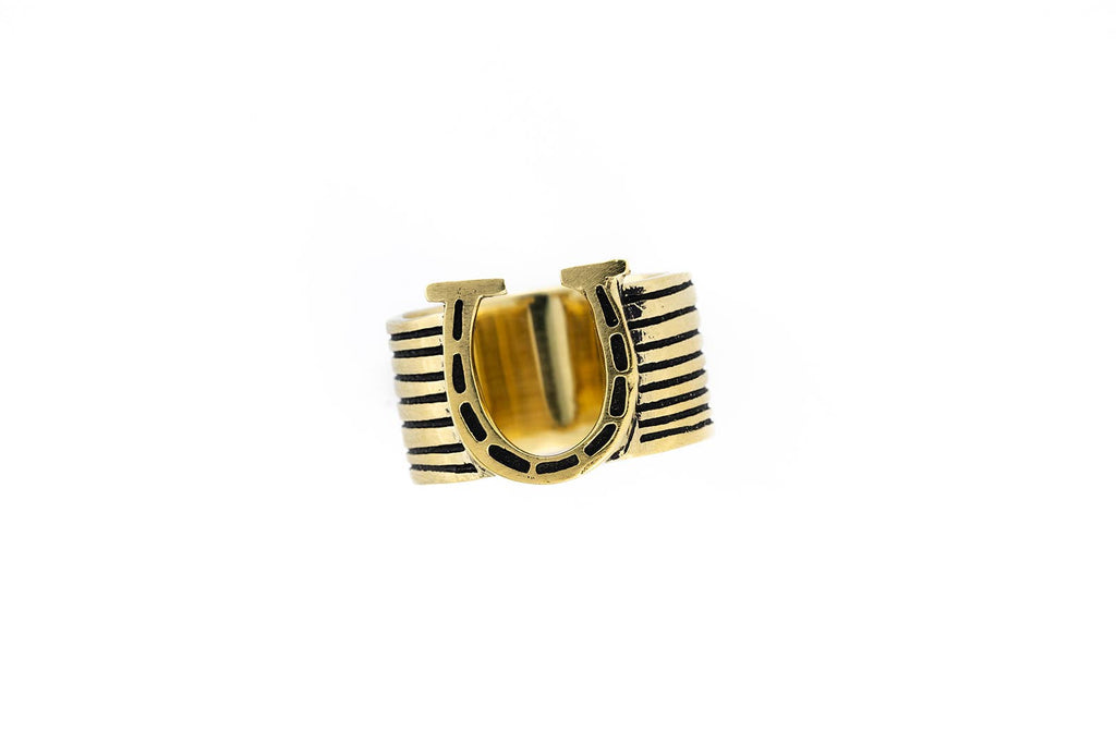 Horseshoe Brass Bandana Slide Ring