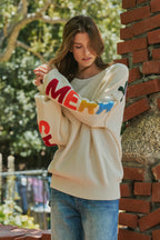 Merry Christmas Oversized Knit Sweater