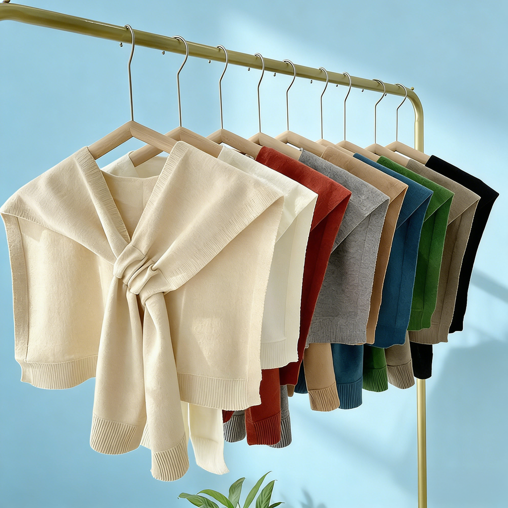Luxe Solid Knitted Knotted Shawl Wrap