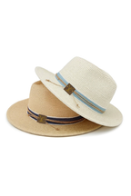 Upcycled Band Straw Panama Hat - Luxe Summer Fedora