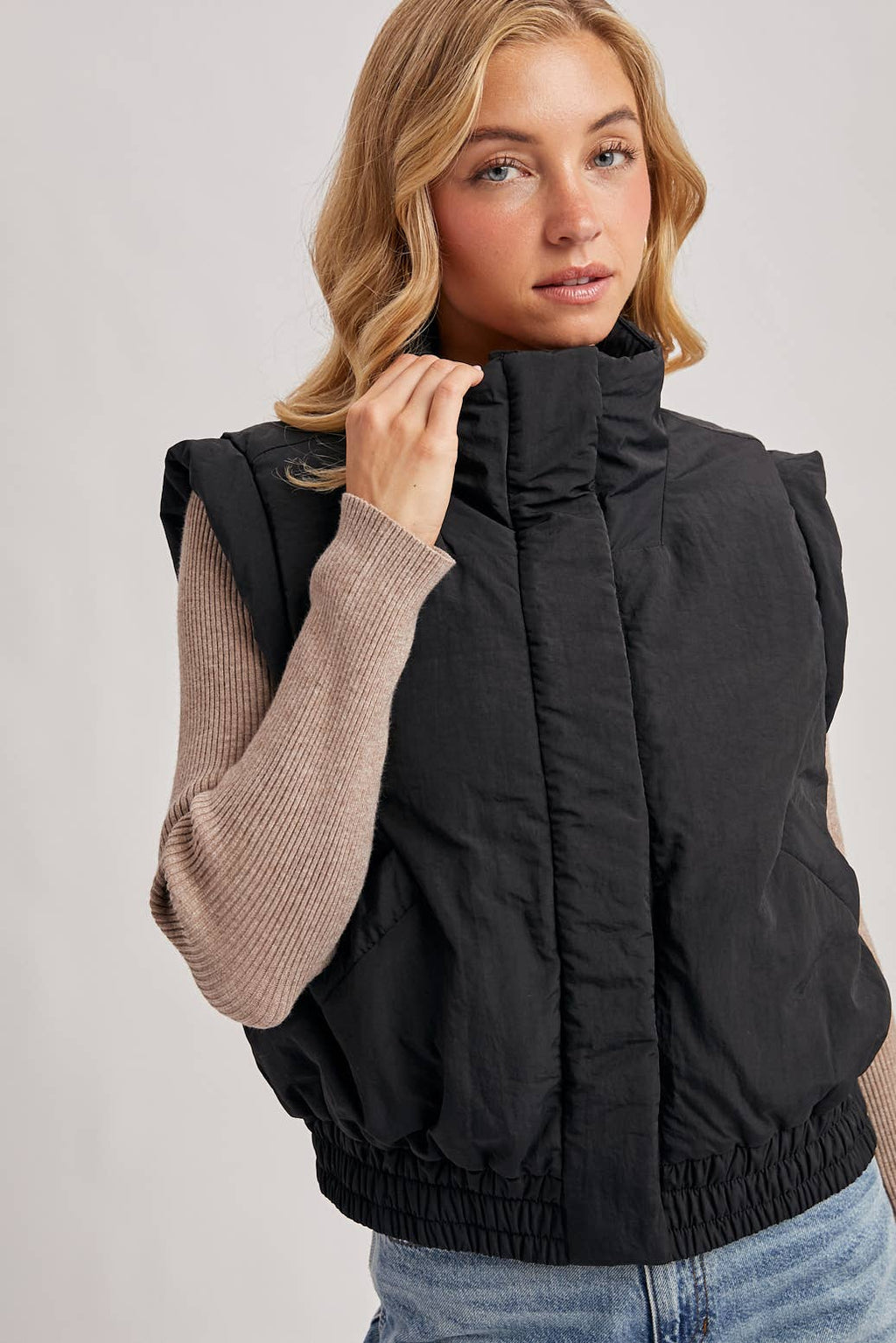 Bomber Style Puffer Vest