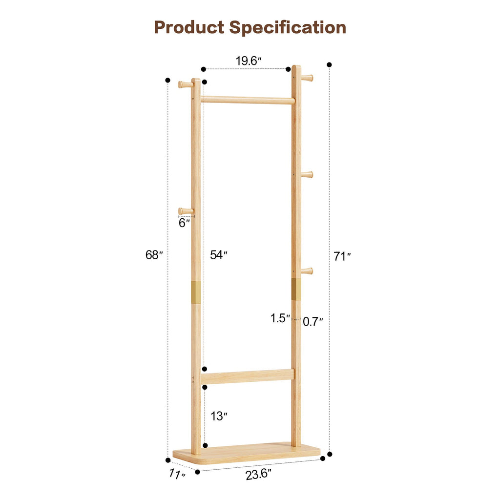 Coat Racks solid wood hanger 23.6* 11*71 in easy to assemble