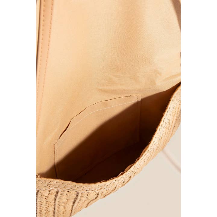 Woven Envelope Clutch Bag - Textured Paper Weave